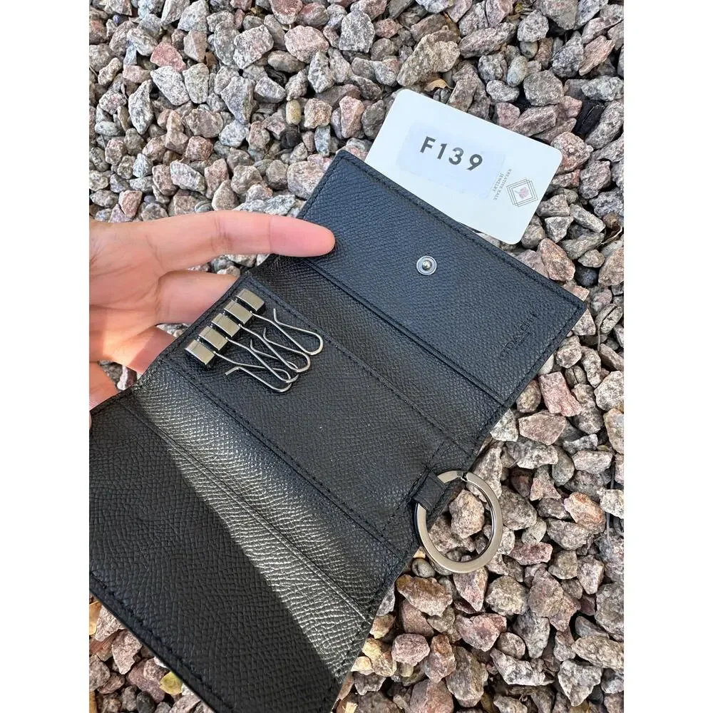 Coach 4 Ring Key Case in Black - F139 - Picture 5 of 8